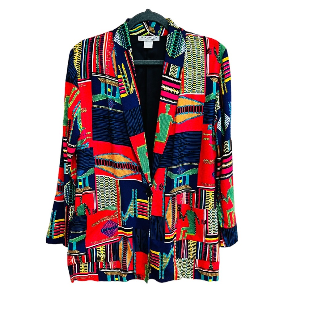 Vintage KenSington Square Jacket Size Medium 100% Rayon in excellent condition - Picture 3 of 8
